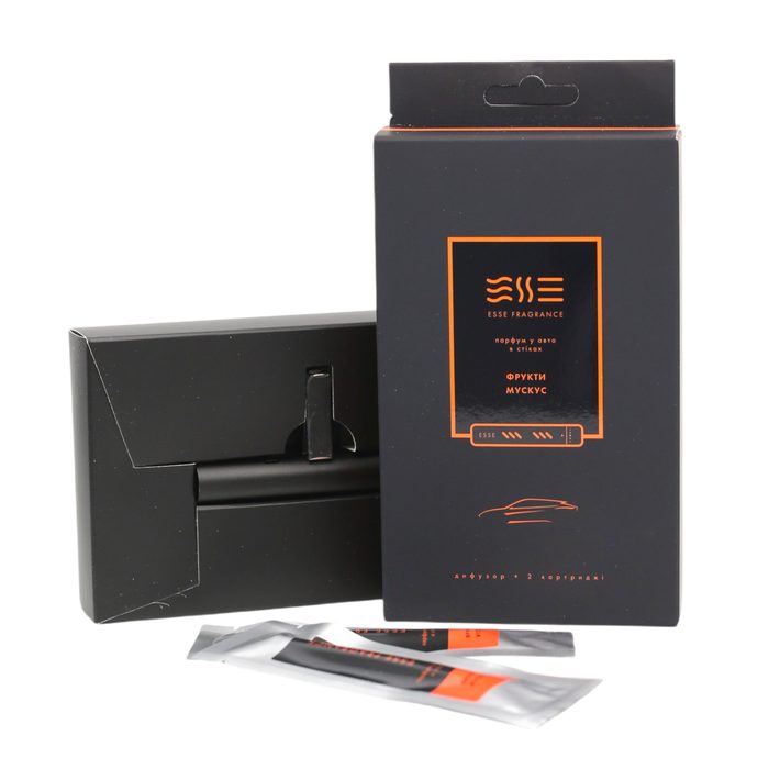 Дифузор ESSE Car Perfume + 2 ароматичні картриджі Фрукти та Мускус